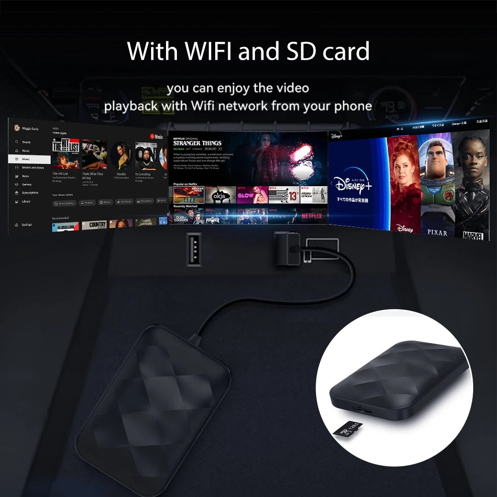 Acodo 3In1 CarPlay AI Box - 32GB 5V Strom Kompakt USB
