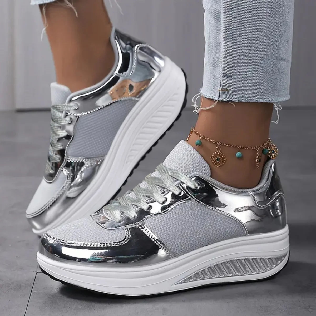 Women's Shoes Flat Anti Slip Outdoor Walking Shoes for Women Sneakers Womens Wedge Sneakers Casual Thick-soled Vulcanized Shoes