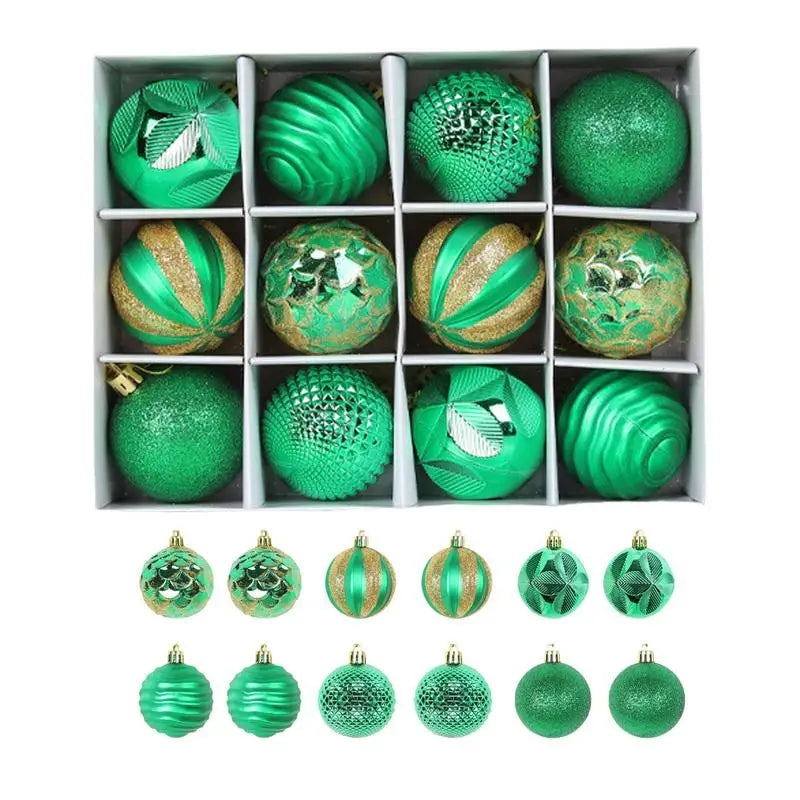 Choice Weihnachtskugeln Glitzer - 12er Set Durchmesser 6 cm Kunststoff