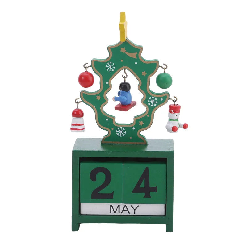 CN Adventskalender Holz Countdown - Kapazität 24 Tage, Größe 15x20 cm