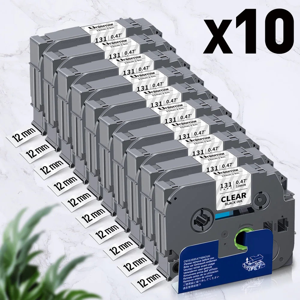 Label-Bänder 2025: 5PK-10PK TZe231 Compatible - Brother P-touch White Lamination Collection