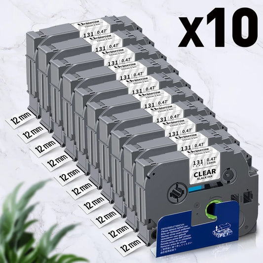 Label-Bänder 2025: 5PK-10PK TZe231 Compatible - Brother P-touch White Lamination Collection