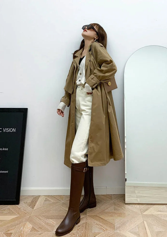 Cizme până la genunchi ICCLEK Elegant Negru - Înălțimea tocului 3-5 cm, Înălțimea tijei până la genunchi, Material PU