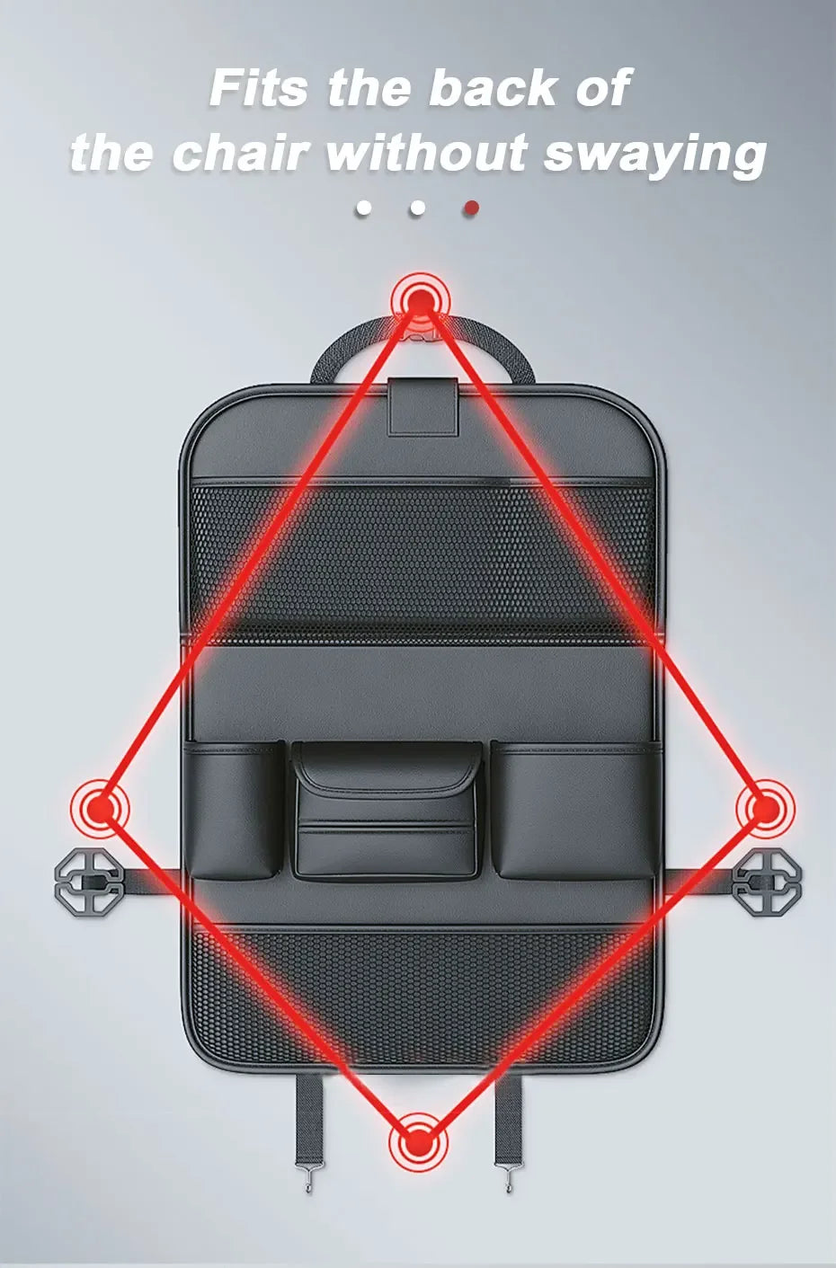 Car Seat Storage Bag Auto Back Seat Back Organizer with Foldable Table Tray PU Leather Tablet Holder Tissue Box Car Accessories