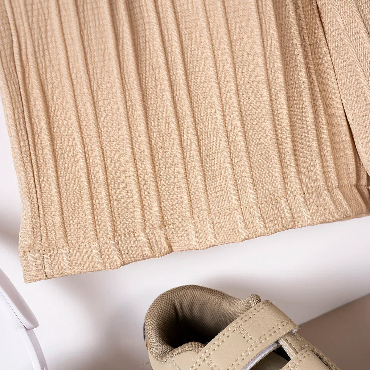 Summer Boys Casual Clothing Set Lapel Short Sleeve Shirt + Elastic Waist Shorts 2 Pcs Set Boys' Fashion Suit