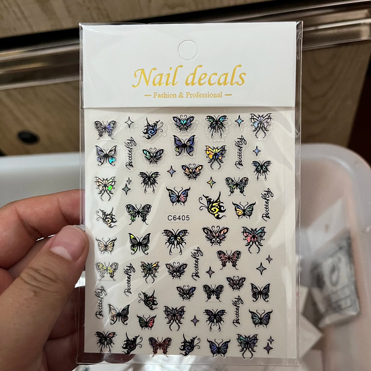 MAFANAILS Y2K Holo Schmetterlinge - 12er Selbstklebend