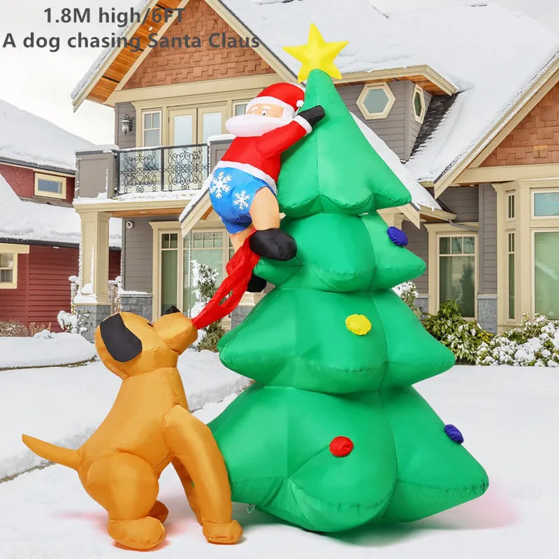 Christmas Inflatable Model,climbing Wall Santa Claus Glowing Inflatable Model, Outdoor Garden Scene Decoration Hanging Ornaments