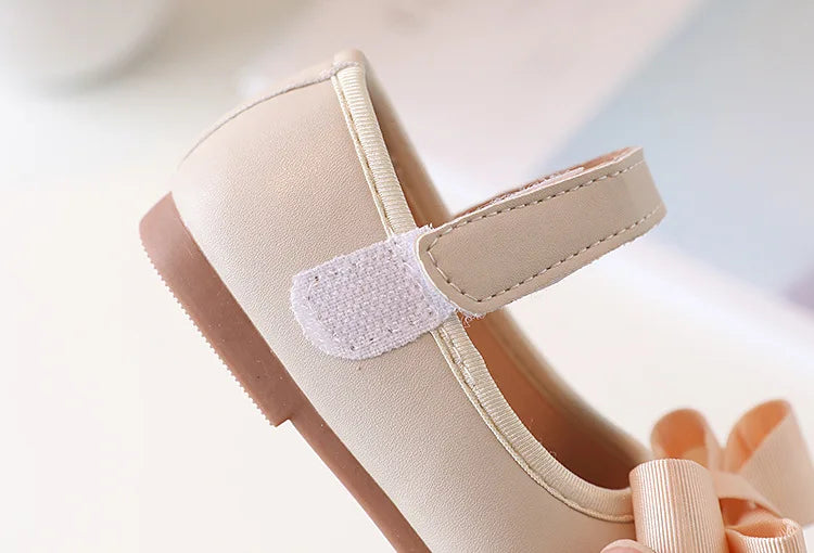Mädchen Leder Schuhe 2025 - Süße Prinzessin Schleife Einzelschuhe - Frühling Herbst Casual Flats Weiche Sohle