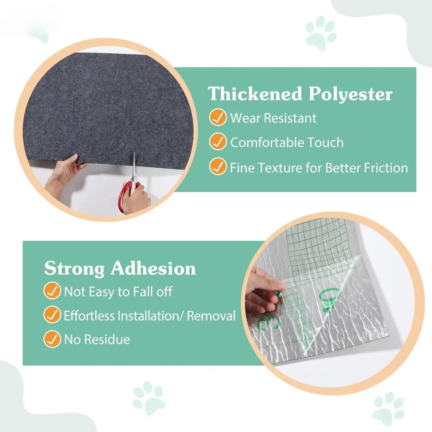 Cat Scratching Mat Self-Adhesive Trimmable Carpet Cat Scratching Post Carpet for Anti-scratching Sofa Furniture Protection
