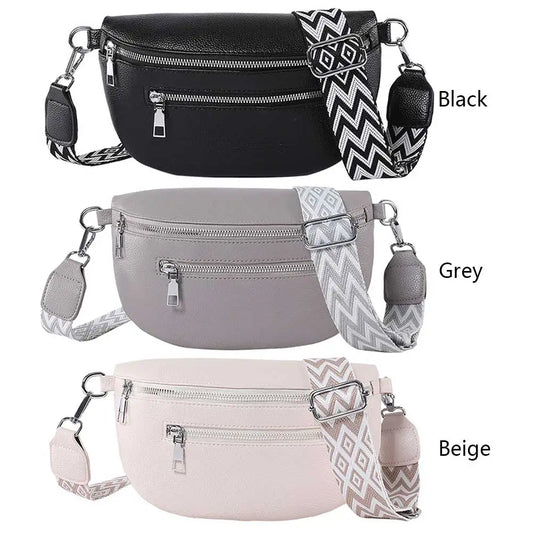 Stylische Damen Crossbody Tasche Breiter Gurt - Mode Sling Bag Multi-Taschen - Münzen Handy Reise Outdoor