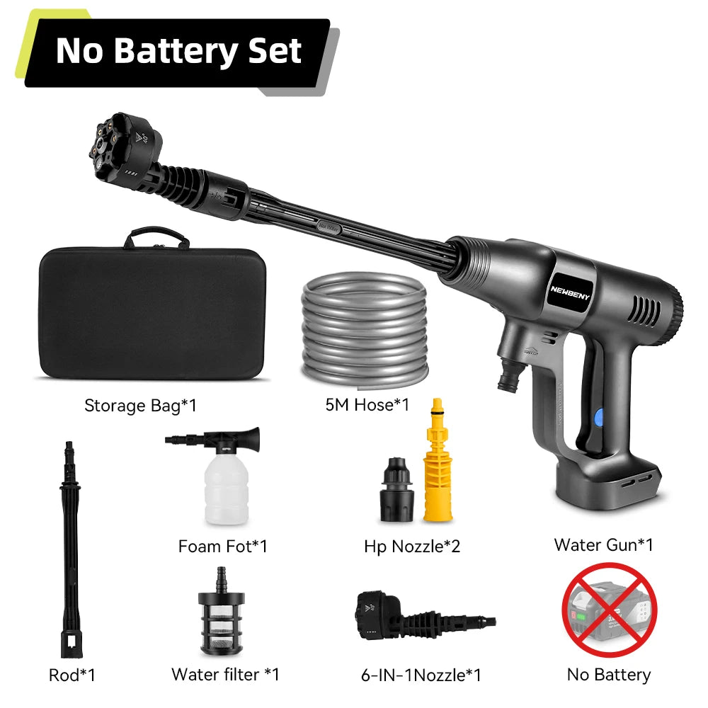 NEWBENY 200Bar Brushless Hochdruck-Wasserpistole 3500W Akku-Elektrosprühgerät Gartentool Für Makita 18V Batterie