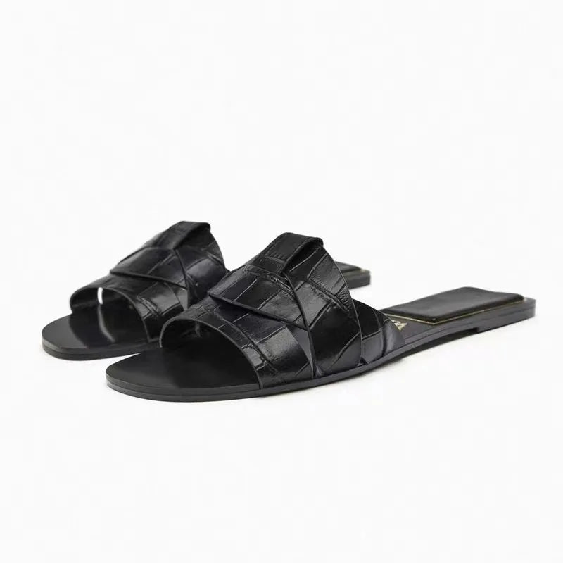 BellaSole Pantoletten Elegant Fischmaul - Flach 36-41