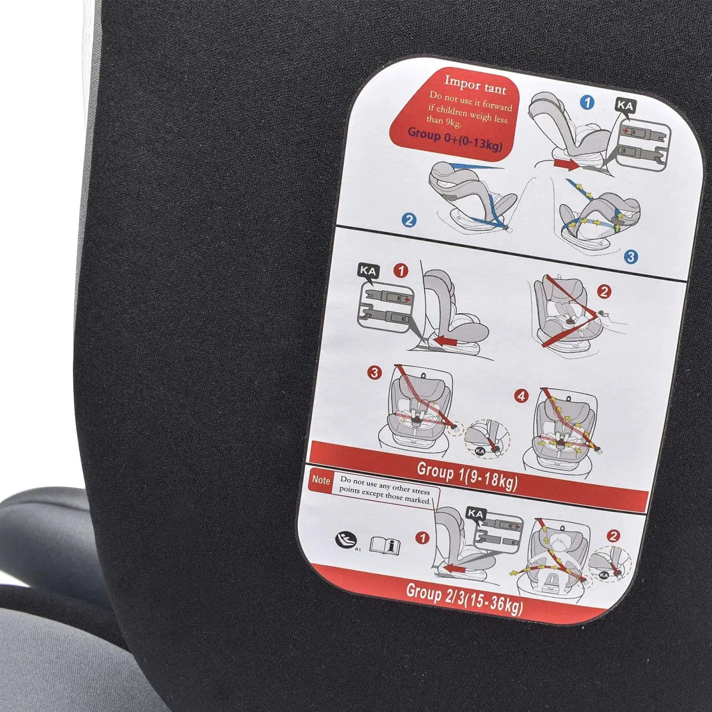 Kinderautositz 360 Grad Drehbar ISOFIX und 5 Punkt Gurt