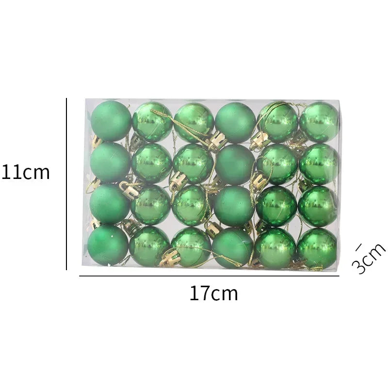 Choice Mini Weihnachtskugeln Set - Inhalt 24 Stück, Ø3 cm, Kunststoff