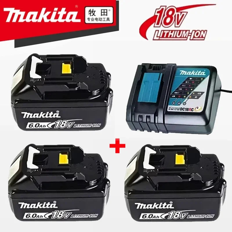 Makita 100% Original Rechargeable Power Tool Battery 6.0Ah 18V BL1830 BL1850 BL1840 BL1860 BL1815，Replaceable LED Lithium-ion