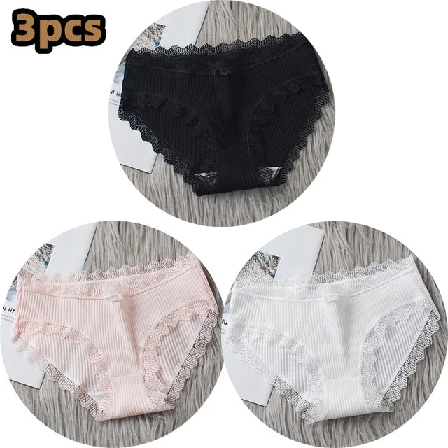 Damen Lingerie Unterwäsche mit Schleife Baumwolle Niedrig Bund Einfaches Design Komfortabel