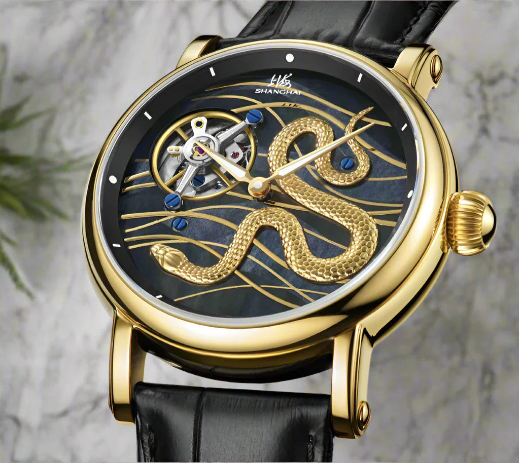 Shanghai Golden snake carrousel Tourbillon hand wound limited edition timepiece