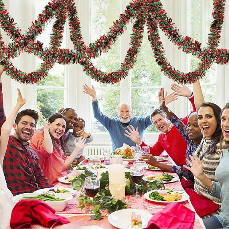 1/3/5Pcs 2M Weihnachten Streifen Band Rot Grün Lametta Girlande Weihnachten Baum Hängende Ornamente Hause dekoration Neue Jahr Party Liefert