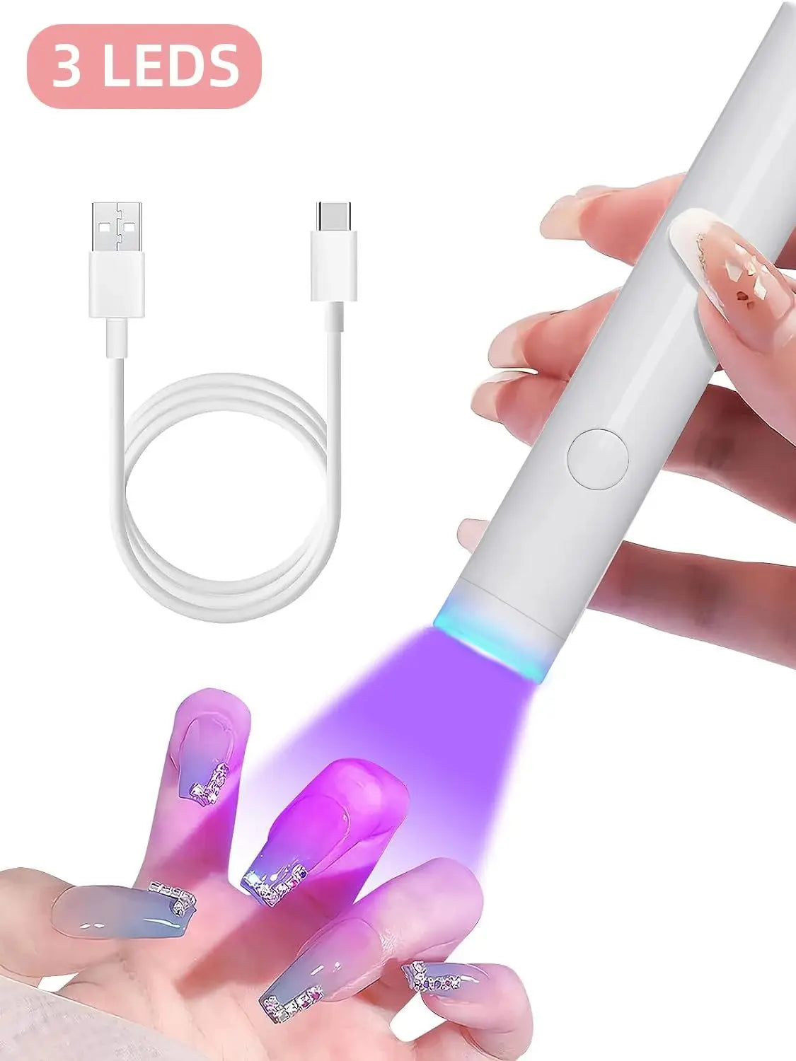 UV Light for Gel Nails, Denabuty Mini U V LED Nail Lamp Handheld with Stand, Portable Nail Dryer Rechargeable USB Cordless