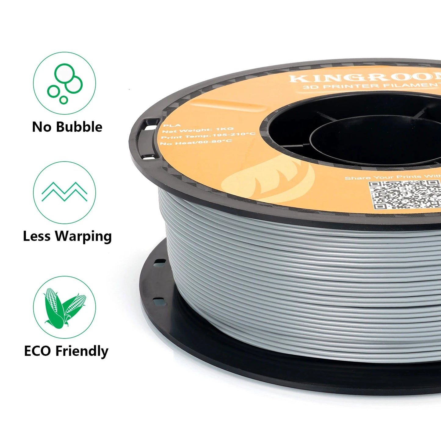 KINGROON PLA Filament - Kapazität 1 Kilogramm, Durchmesser 1,75 mm