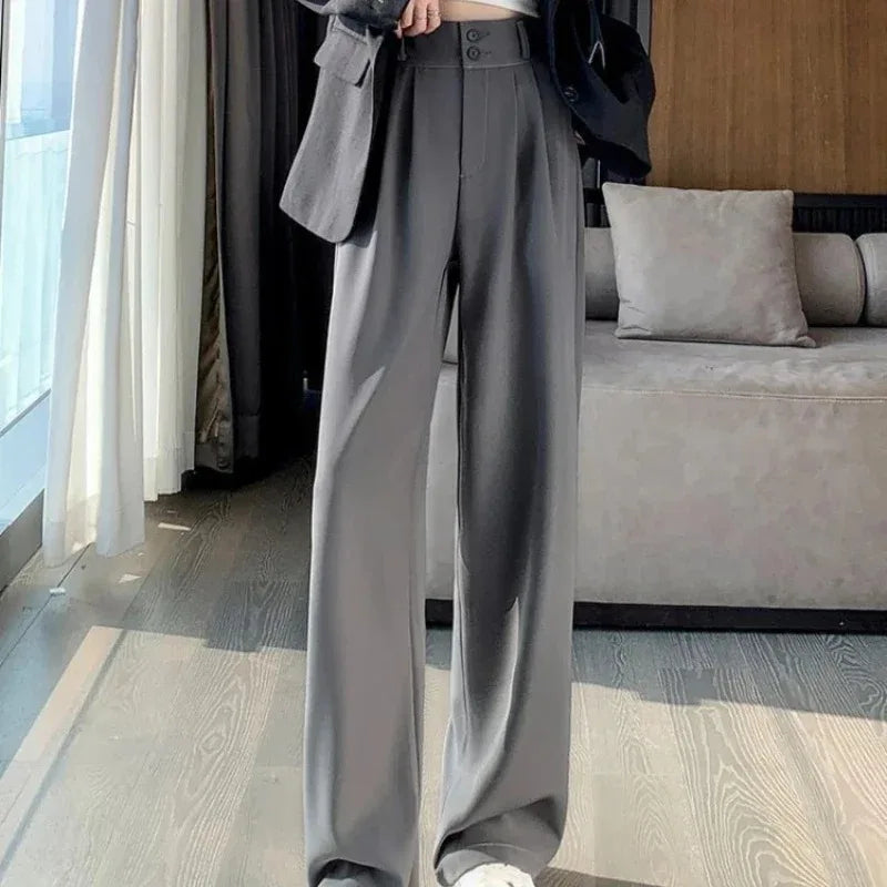 Elegante Hose Koreanischer Stil - Weite Beinlänge Schwarz