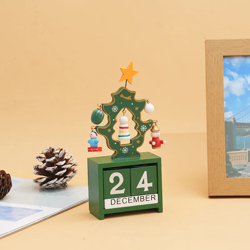 CN Adventskalender Holz Countdown - Kapazität 24 Tage, Größe 15x20 cm