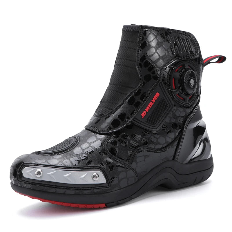 CN Fujian Sturzsicher Motorradstiefel - EU42 PU Obermaterial Gummi Sohle Bequeme Passform