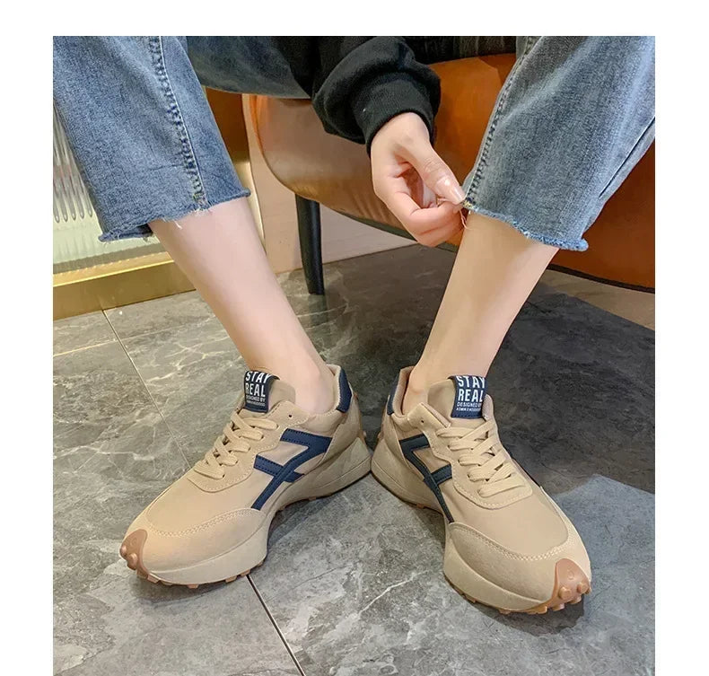 Women Sneakers Leather Luxury Platform Shoes New Fashion Leisure Light Anti-slip Green Running Shoe Fashion Designer Women Shoes