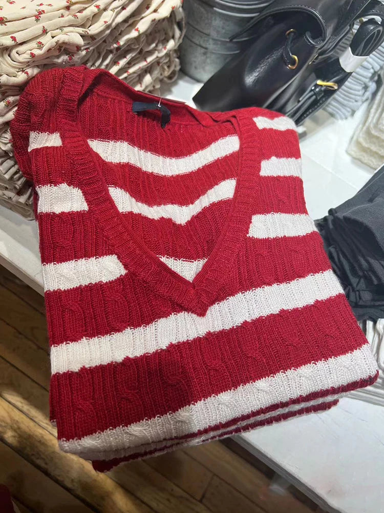 CN Guangdong V-Neck Strickpullover - Baumwollmix Größe M