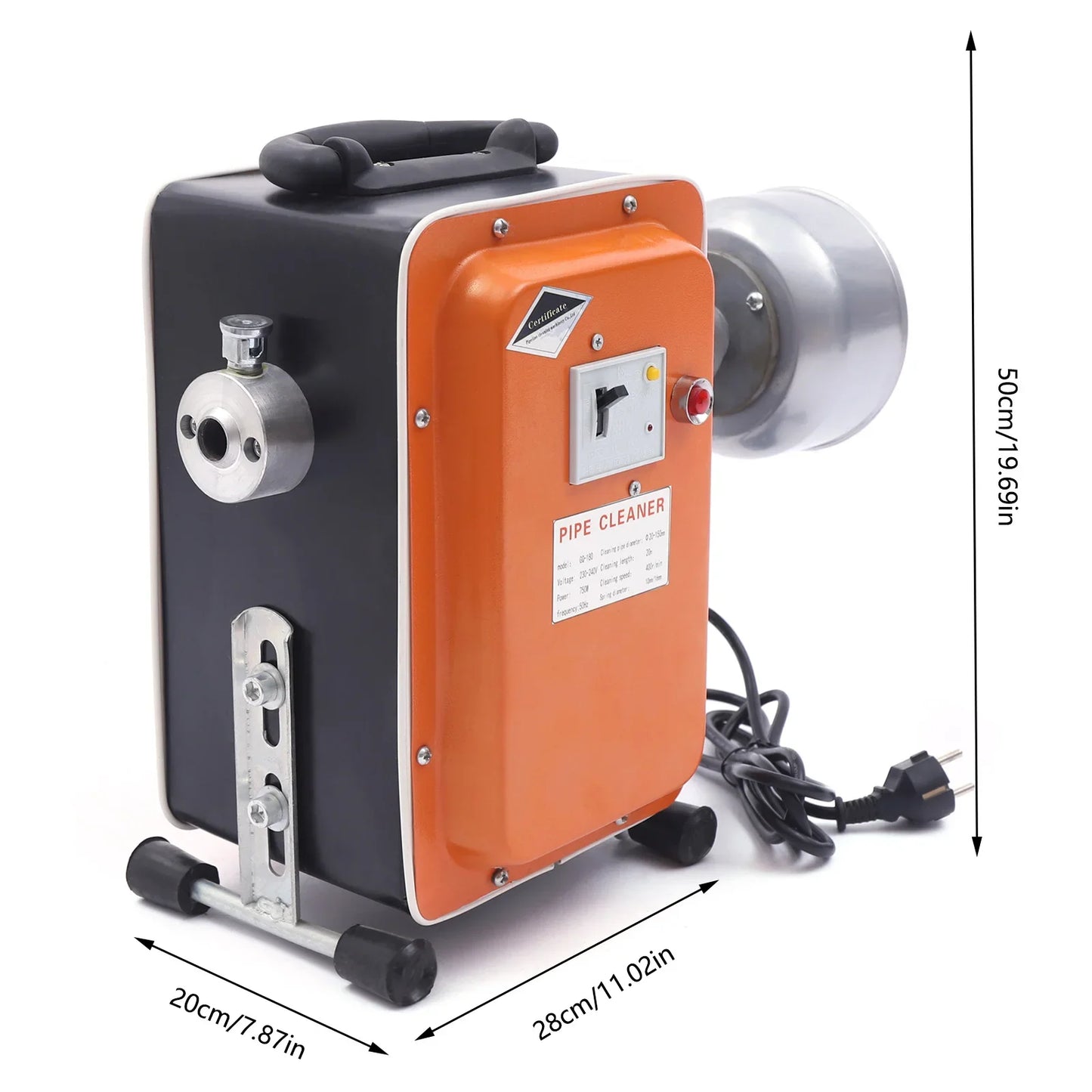 RohrPro Abflussreiniger IP44 Wasserschutz - Durchmesser 20-110 mm, 750W by Golden Bridge Store