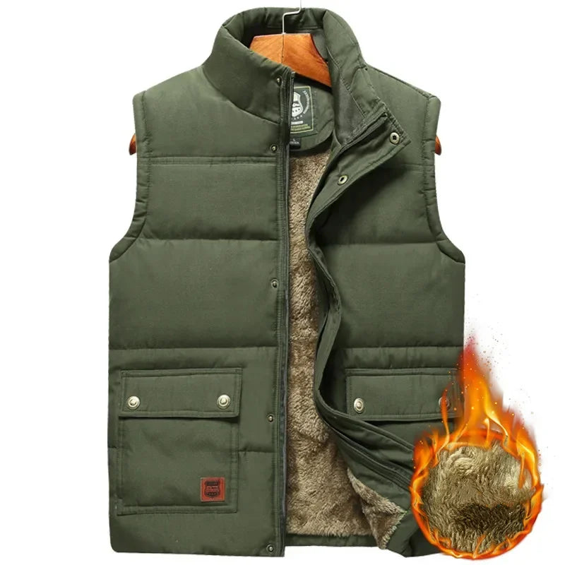 MAINKU Puffer-Weste Leicht Mit Fleecefutter Reißverschluss Größe 8XL - Warme Herren Weste Outdoor