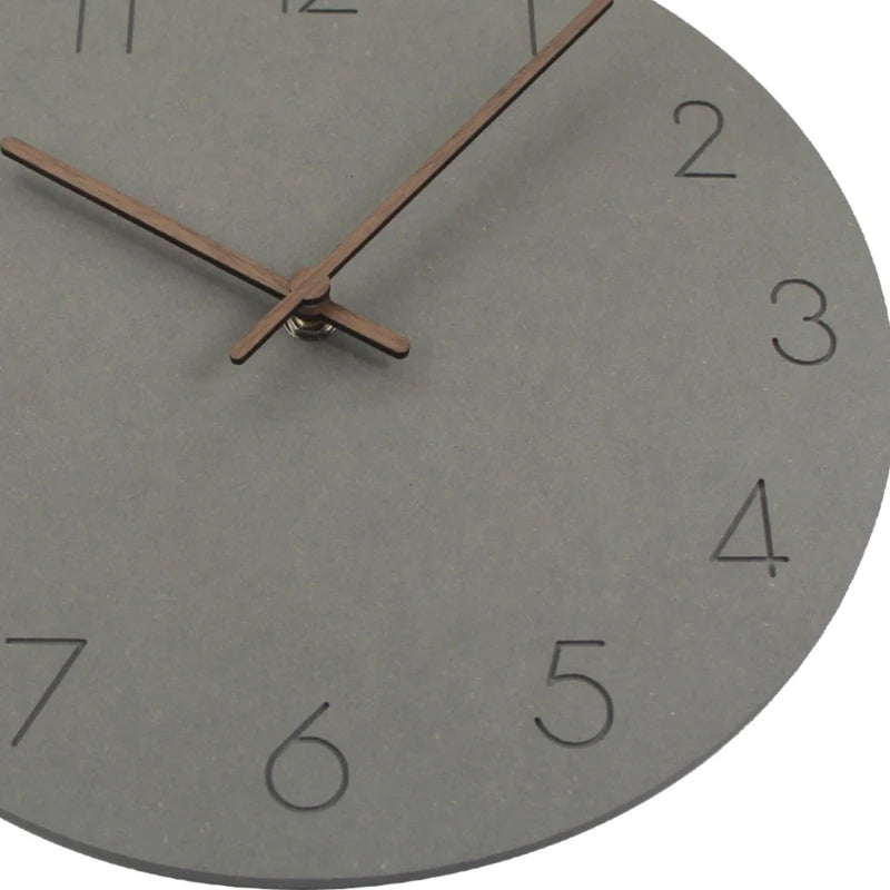 Wooden Simple Round Wall Clock Non Ticking Silent Clocks Modern Office Wall Clocks Homes Decor Easy to Read