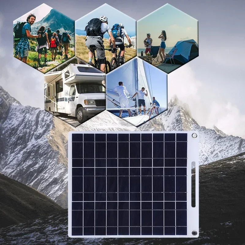 5V Solarplatte - Wasserdichtes Solarmodul mit Dual-USB-Anschluss für Outdoor-Camping