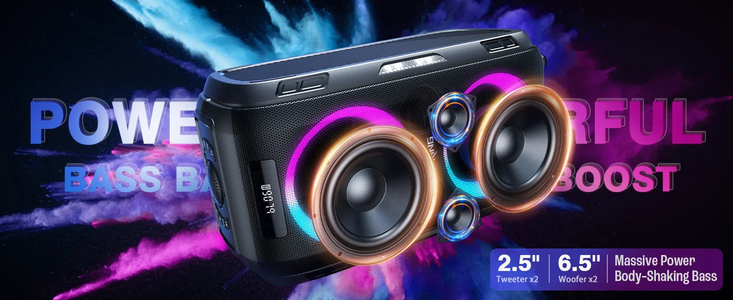 Party-Lautsprecher 2025: W-KING 250W PEAK Bluetooth - 120dB Massive Bass V5.3 Boombox Wireless Collection