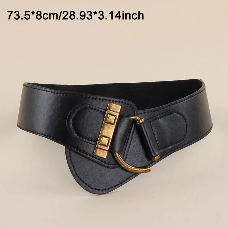 ZhejiangChoice Taillengürtel Elastisch Elegant - PU 8 Cm