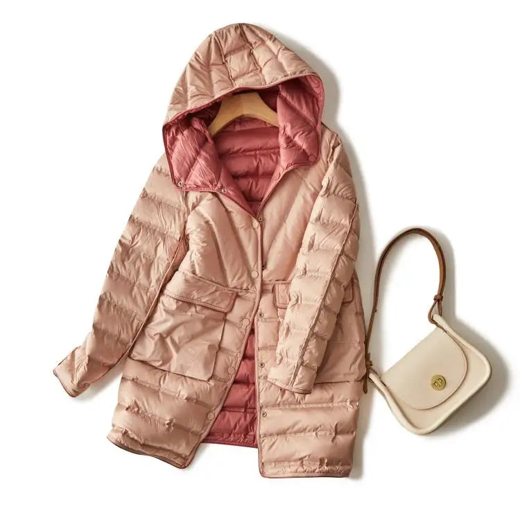 Janveny Ultralight Down Mantel - Gr M Kapuze Doppelseitig