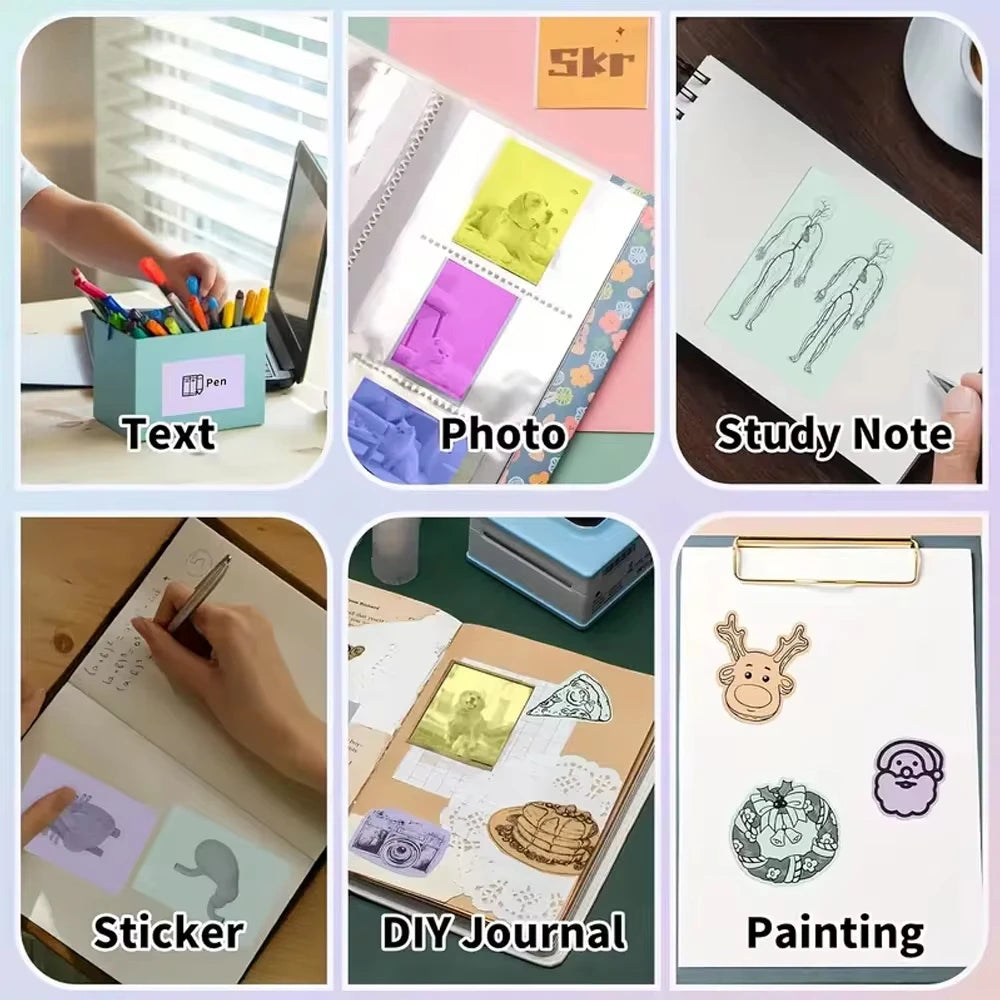 Thermopapier 2025: 3 Rolls of Mini Printer Paper Thermal Paper Printable Stickers for Pocket Thermal Printers Collection