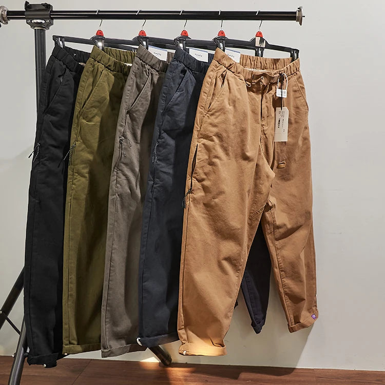 Baggy Verjüngt Casual Hosen Baumwolle Herbst und Winter Gewicht Hosen Herren Arbeitskleidung