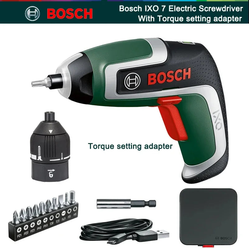 Akkuschrauber 2025: Bosch IXO 7 Cordless Electric Screwdriver USB Rechargeable - IXO 7th Compact 5.5Nm Max Torque Portable Power Machine Collection