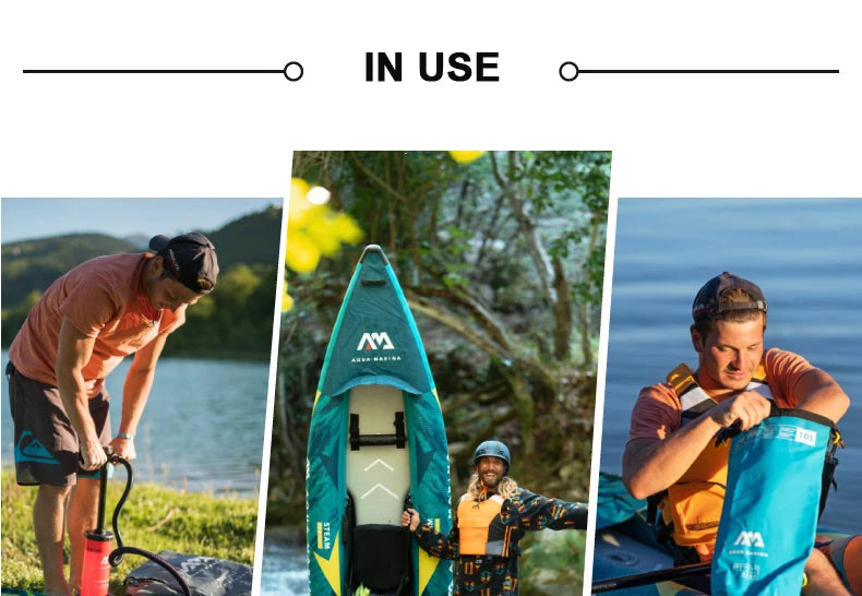 AQUA MARINA 1 2 person inflatable boat sport kayak model STEAM canoe pvc dinghy raft pump seat drop stitch floor laminated PVC