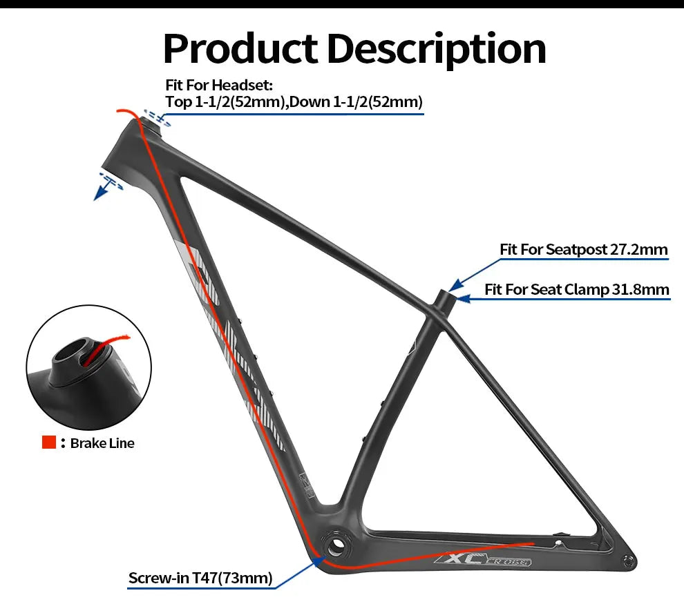 BXT T1000 carbon mtb frame 29er carbon bike frame 29 carbon mountain bike frame boost 148*12 disc brake bicycle frame UDH hanger