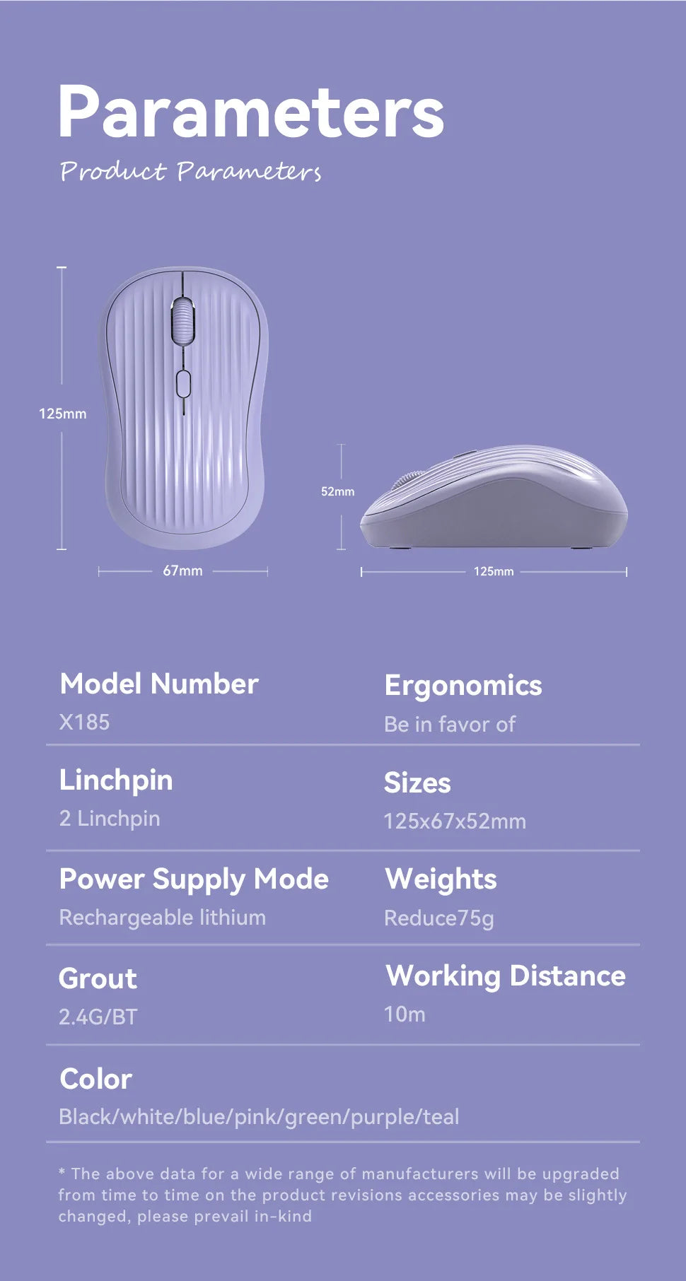 WirelessPro X1 Dual-Modus Maus - 1600 DPI, Type-C, leise