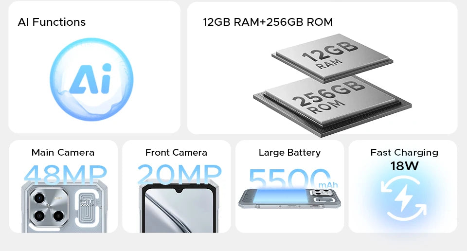 DOOGEE Blade GT Robustes 5G - 5500 mAh 18W 6.72 Zoll