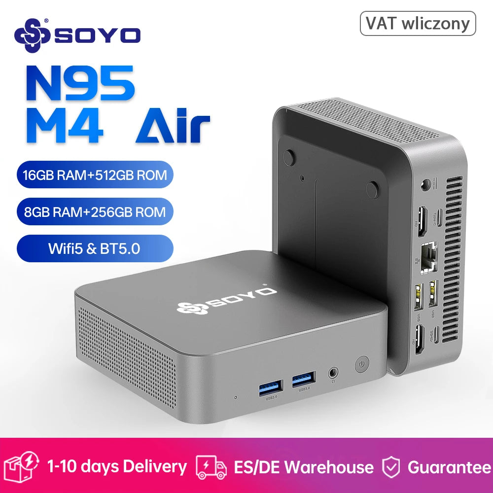 SOYO M4 Air Intel N95 - 16 GB RAM, 512 GB SSD, Mini-PC