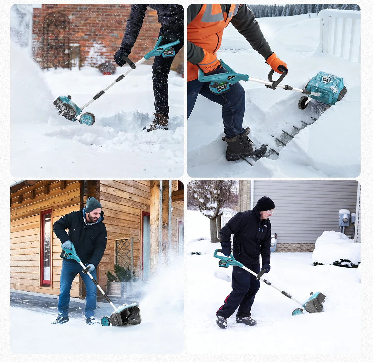 Gisam Schneepflug Bürstenlos - 4,5 Ah,3500 W, Breite 32 cm