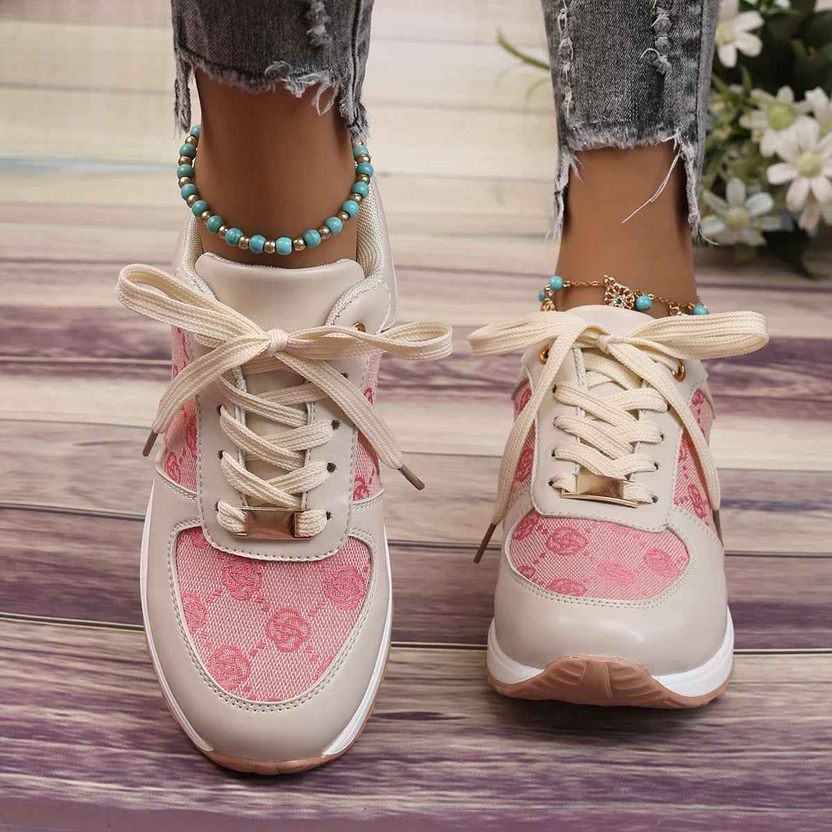 Women Sneakers 2024 Spring Autumn Fashion New Sneaker Luxury Brand Women's Lace Up Comfortable Plus Size Shoes Zapatos De Mujer