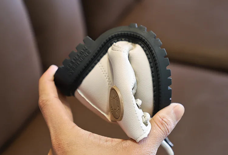 Kinderstiefel für Jungen und Mädchen, modische Kinder-Knöchel-Schneestiefel, Gummi-Außensohle, Herbst-Winter, warm, klassisch für Kleinkinder, große Kinder