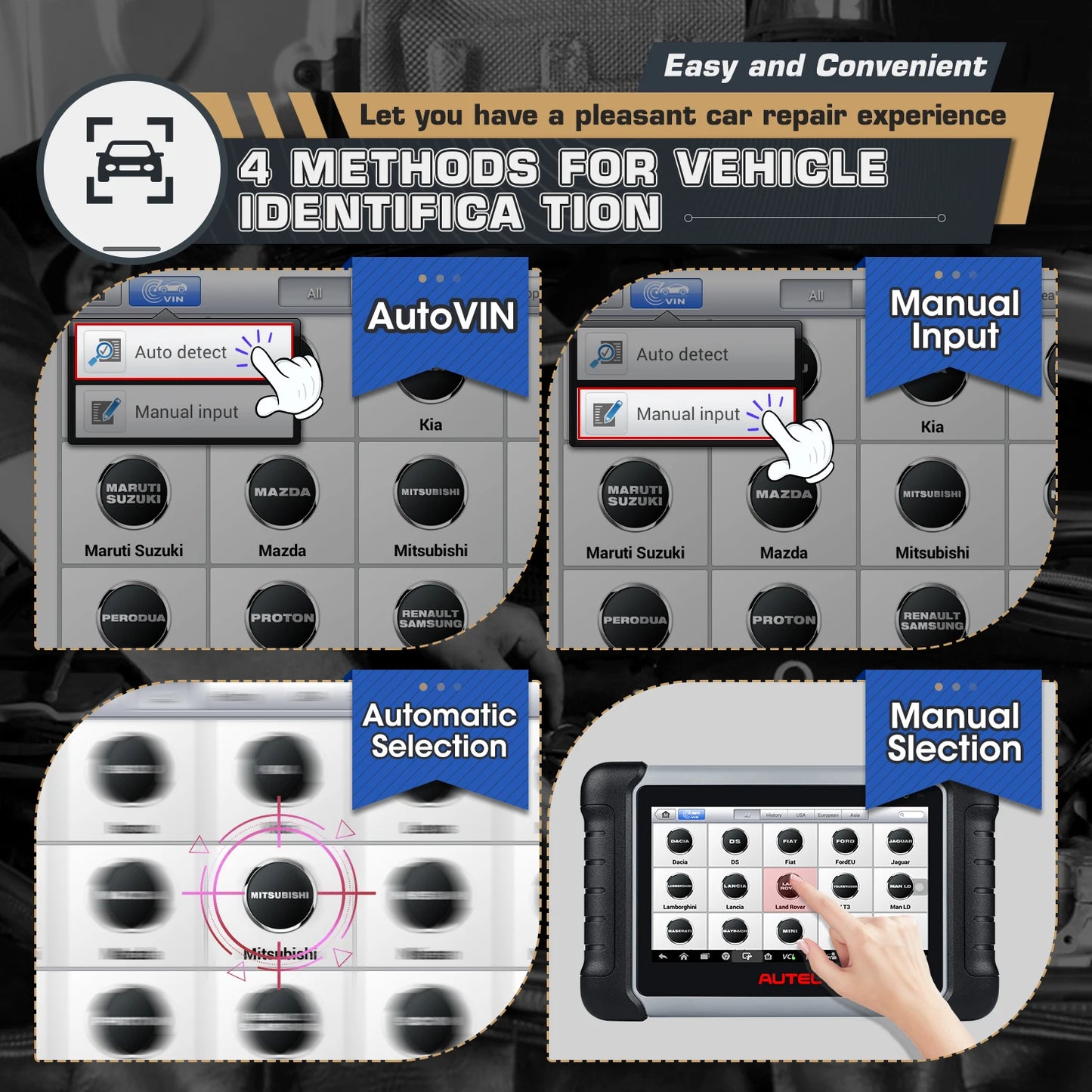 Autel MaxiCOM MK808BT Pro OBD2 Scanner Auto Diagnosegerät Code-Leser mit Aktiv-Test, Vollsystem-Diagnose, 28+ Services