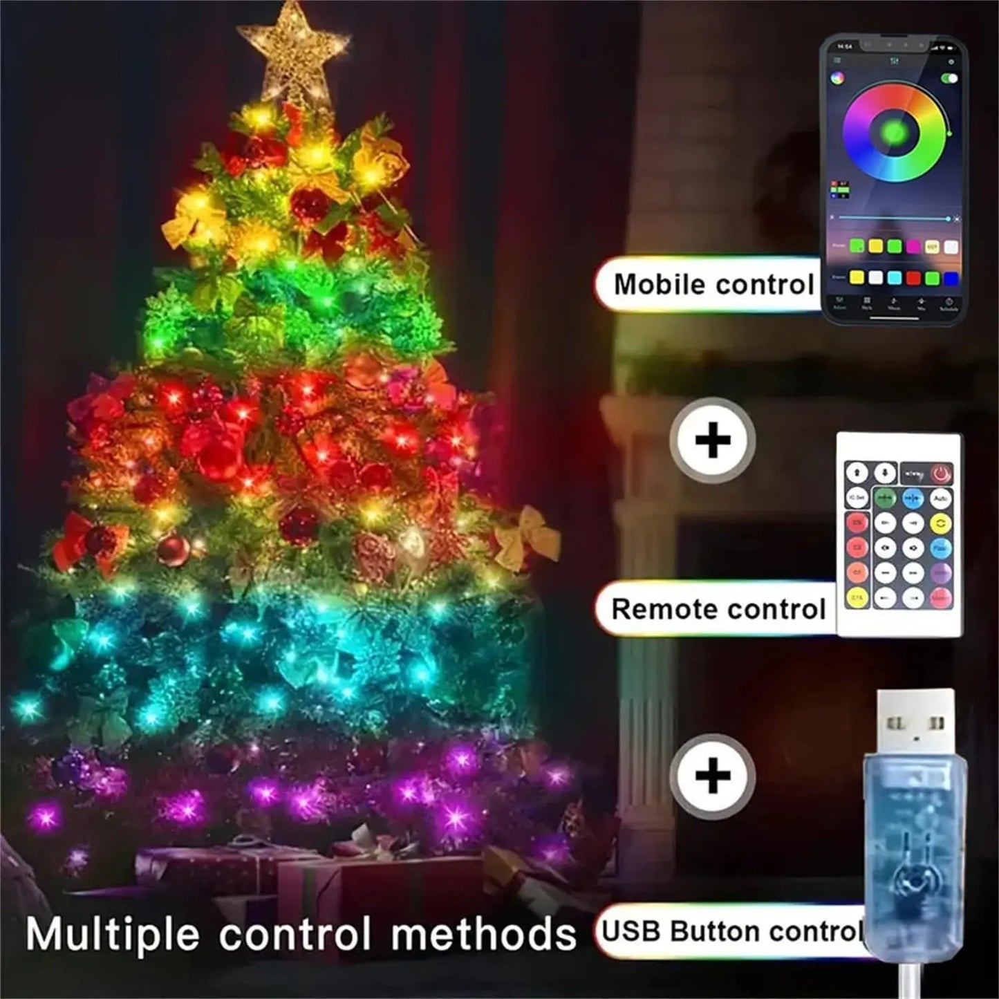 Lampki choinkowe LED RONXIS USB – 50/100 diod LED, 5 V DC, 6–10 m