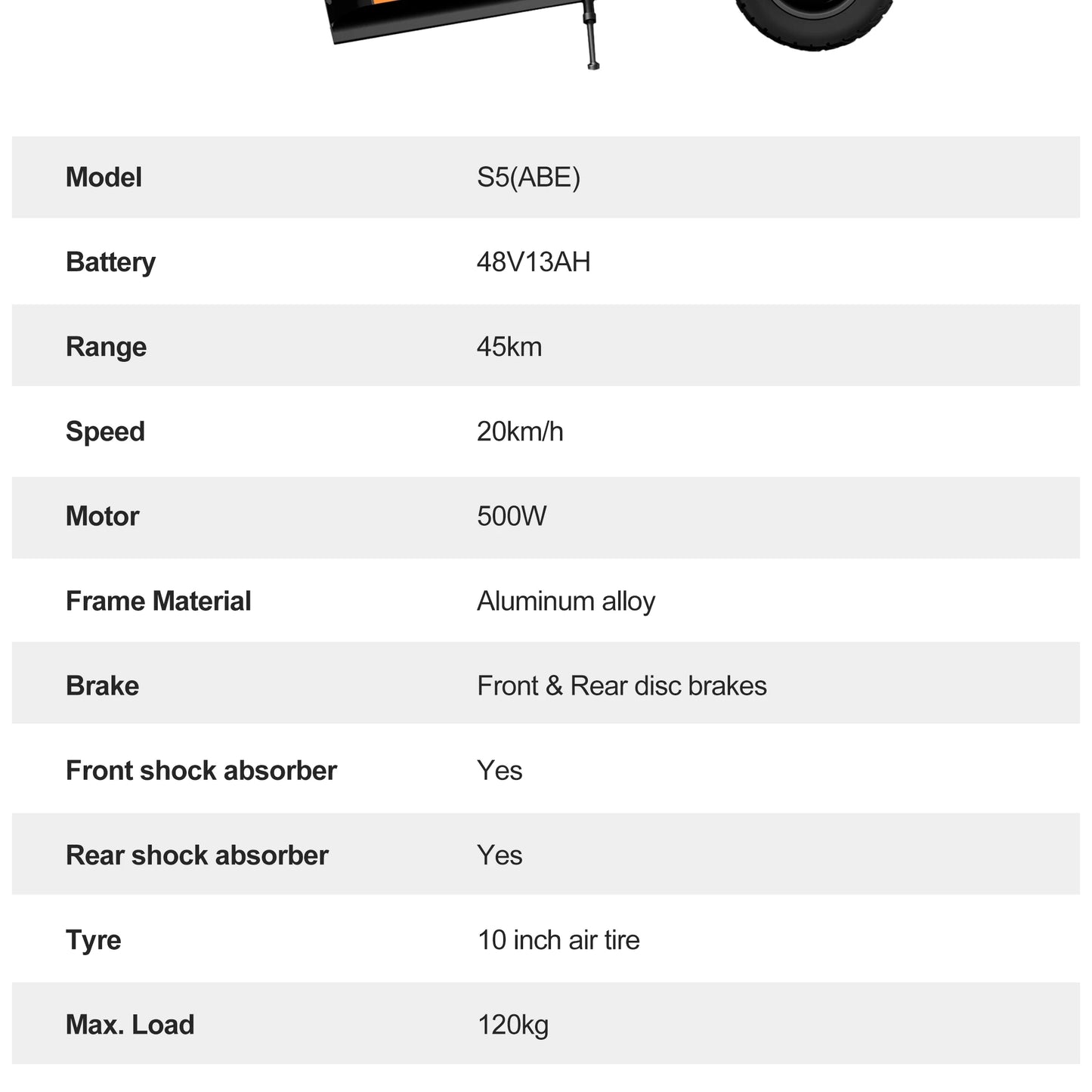 JOYOR S5 Pliabil - Capacitate 13Ah Putere 500W Anvelope 10 inch